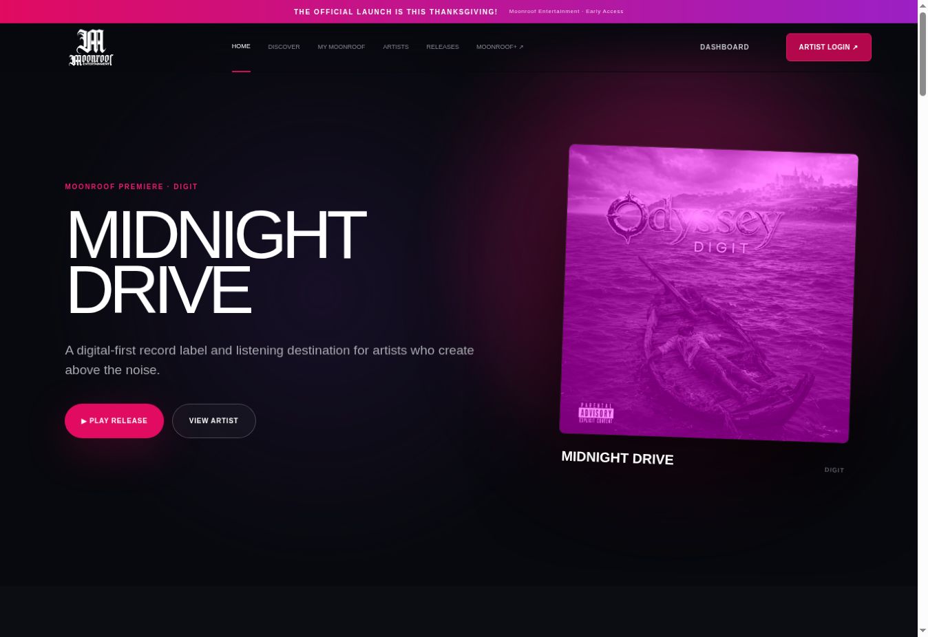 Moonroof Entertainment app screenshot 1
